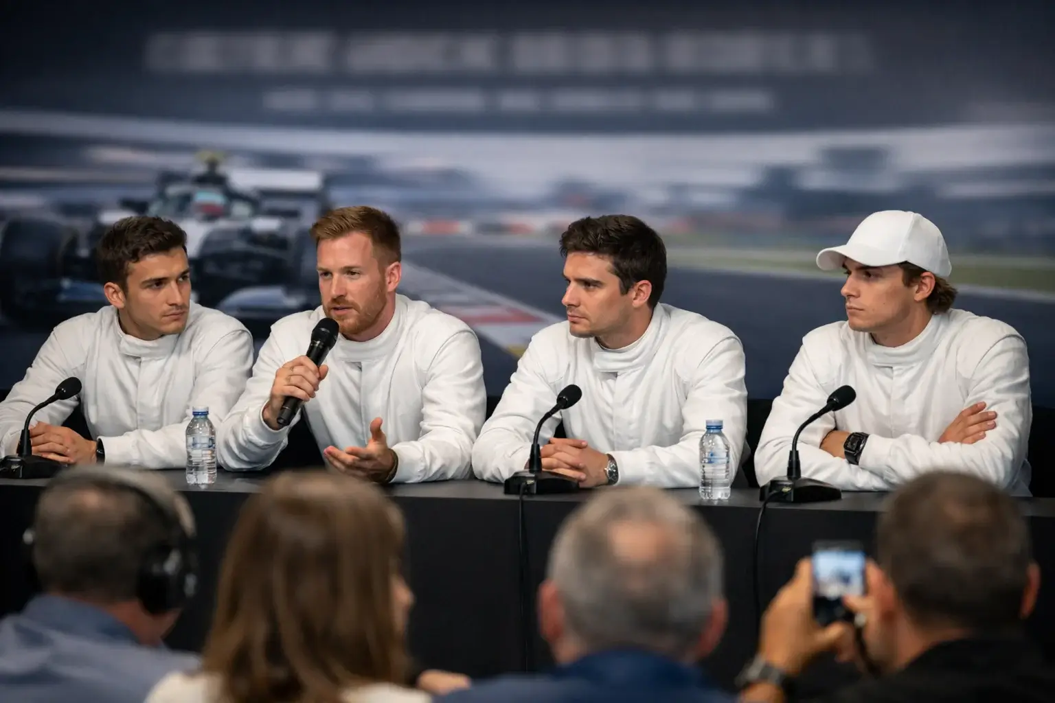 Pilotos de Fórmula 1 en rueda de prensa previa al Gran Premio